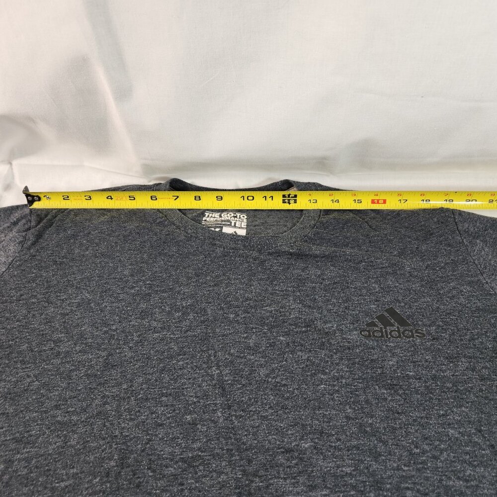 Adidas Men's Go-To Performance Tee 2XL Gray Active Wear Polyester Cotton Blend - Picture 2 of 7
